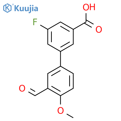 3-fluoro-5-(3-formyl-4-methoxyphenyl)benzoic acid structure