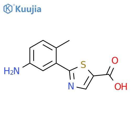 5-Thiazolecarboxylic acid, 2-(5-amino-2-methylphenyl)- structure