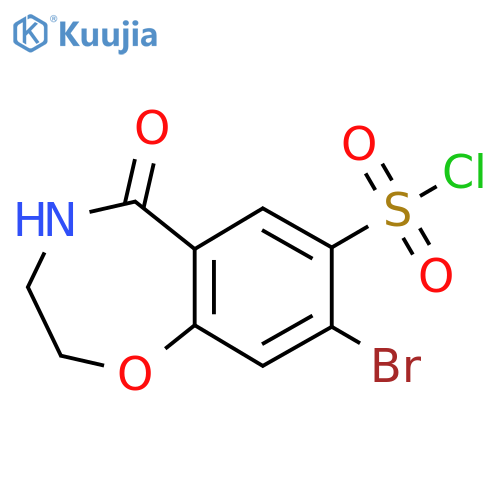 8-Bromo-5-oxo-2,3,4,5-tetrahydro-1,4-benzoxazepine-7-sulfonyl chloride structure