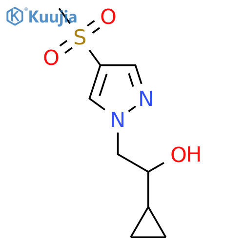 1-cyclopropyl-2-(4-methanesulfonyl-1H-pyrazol-1-yl)ethan-1-ol structure