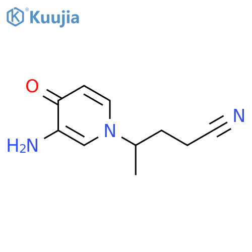 4-(3-amino-4-oxo-1,4-dihydropyridin-1-yl)pentanenitrile structure