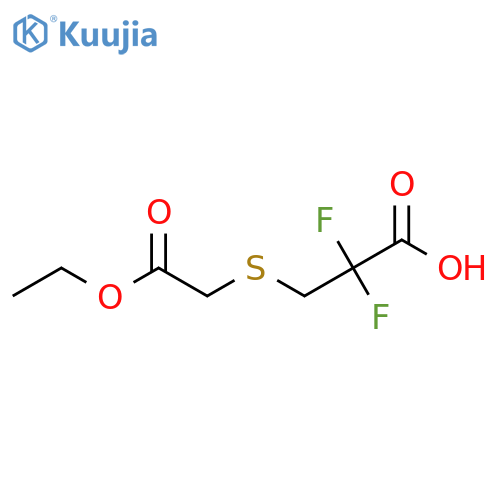 3-[(2-Ethoxy-2-oxoethyl)sulfanyl]-2,2-difluoropropanoic acid structure