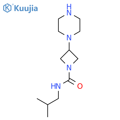 N-(2-methylpropyl)-3-(piperazin-1-yl)azetidine-1-carboxamide structure