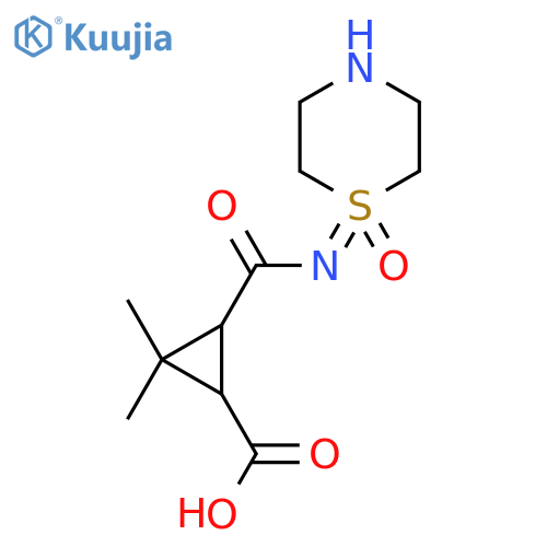 2,2-dimethyl-3-(1-oxo-1lambda6-thiomorpholin-1-ylidene)carbamoylcyclopropane-1-carboxylic acid structure