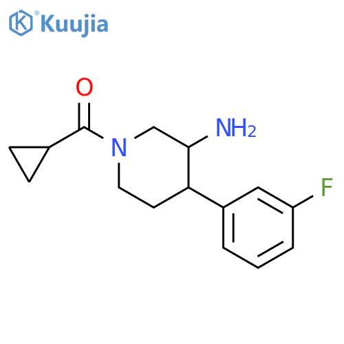 Methanone, [3-amino-4-(3-fluorophenyl)-1-piperidinyl]cyclopropyl- structure