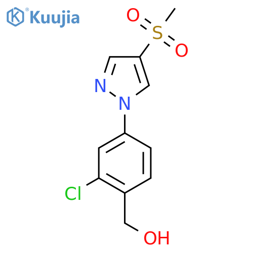 2-chloro-4-(4-methanesulfonyl-1H-pyrazol-1-yl)phenylmethanol structure