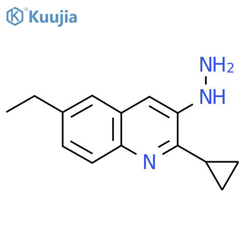 2-Cyclopropyl-6-ethyl-3-hydrazinylquinoline structure