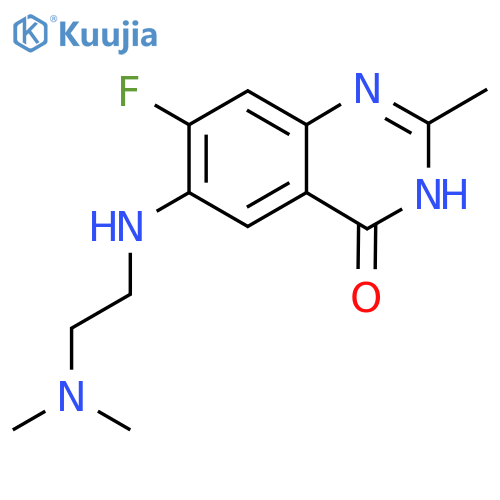 6-{2-(dimethylamino)ethylamino}-7-fluoro-2-methyl-3,4-dihydroquinazolin-4-one structure