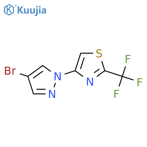 4-(4-bromo-1H-pyrazol-1-yl)-2-(trifluoromethyl)-1,3-thiazole structure