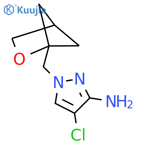 4-chloro-1-({2-oxabicyclo2.1.1hexan-1-yl}methyl)-1H-pyrazol-3-amine structure