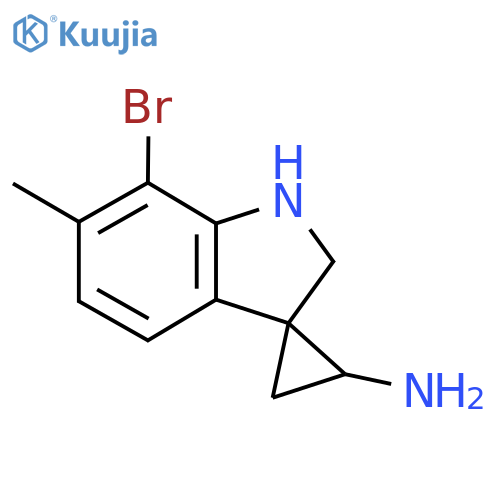 7'-bromo-6'-methyl-1',2'-dihydrospirocyclopropane-1,3'-indole-2-amine structure