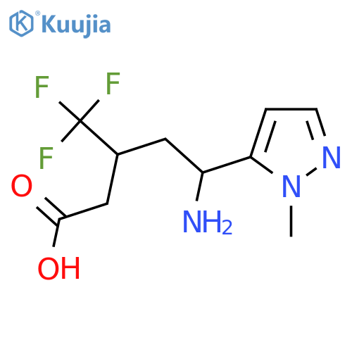 5-amino-5-(1-methyl-1H-pyrazol-5-yl)-3-(trifluoromethyl)pentanoic acid structure
