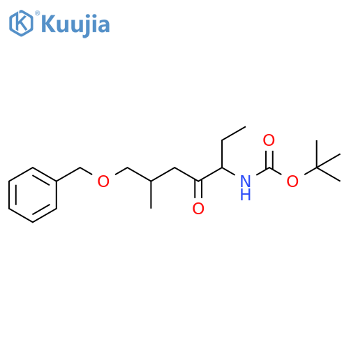 Carbamic acid, N-[1-ethyl-4-methyl-2-oxo-5-(phenylmethoxy)pentyl]-, 1,1-dimethylethyl ester structure
