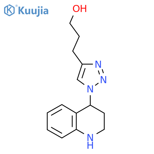3-[1-(1,2,3,4-tetrahydroquinolin-4-yl)-1H-1,2,3-triazol-4-yl]propan-1-ol structure