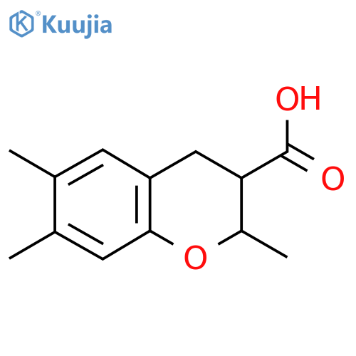 2,6,7-trimethyl-3,4-dihydro-2H-1-benzopyran-3-carboxylic acid structure