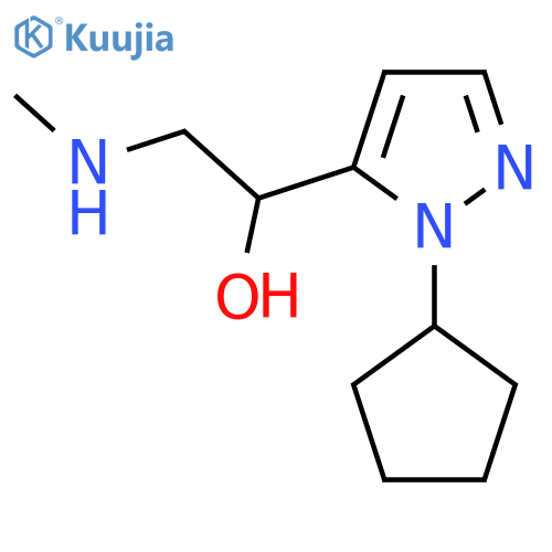 1-(1-cyclopentyl-1H-pyrazol-5-yl)-2-(methylamino)ethan-1-ol structure