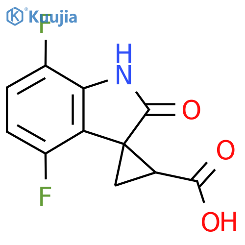 4',7'-difluoro-2'-oxo-1',2'-dihydrospirocyclopropane-1,3'-indole-3-carboxylic acid structure