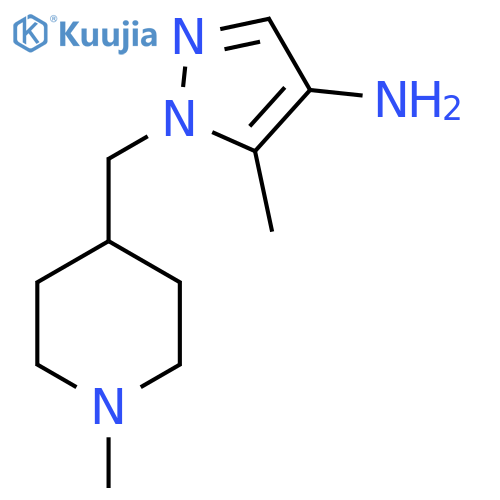 5-methyl-1-(1-methylpiperidin-4-yl)methyl-1H-pyrazol-4-amine structure