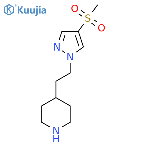 4-2-(4-methanesulfonyl-1H-pyrazol-1-yl)ethylpiperidine structure