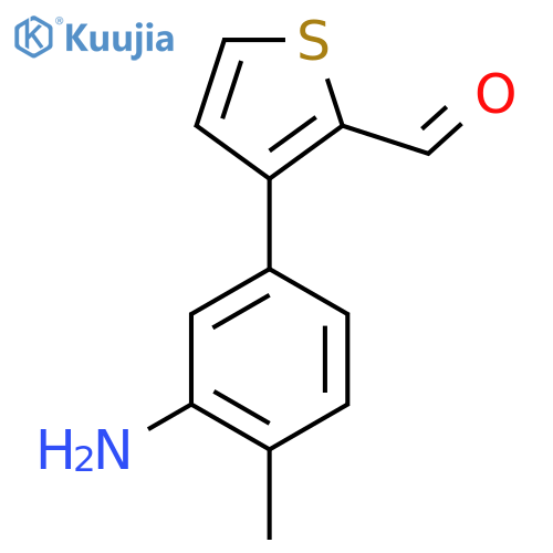 3-(3-amino-4-methylphenyl)thiophene-2-carbaldehyde structure