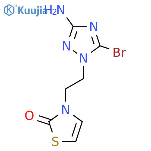 3-2-(3-amino-5-bromo-1H-1,2,4-triazol-1-yl)ethyl-2,3-dihydro-1,3-thiazol-2-one structure