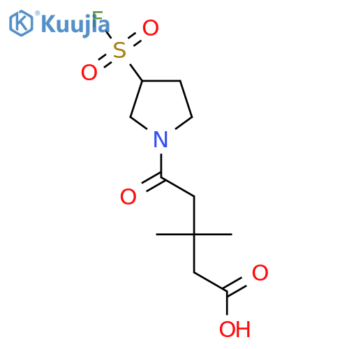 5-3-(fluorosulfonyl)pyrrolidin-1-yl-3,3-dimethyl-5-oxopentanoic acid structure