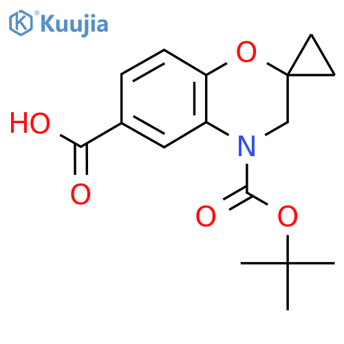 4-(tert-butoxy)carbonyl-3,4-dihydrospiro1,4-benzoxazine-2,1'-cyclopropane-6-carboxylic acid structure
