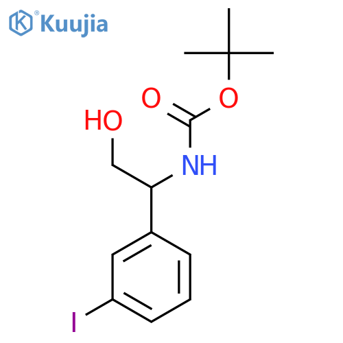 tert-butyl N-2-hydroxy-1-(3-iodophenyl)ethylcarbamate structure