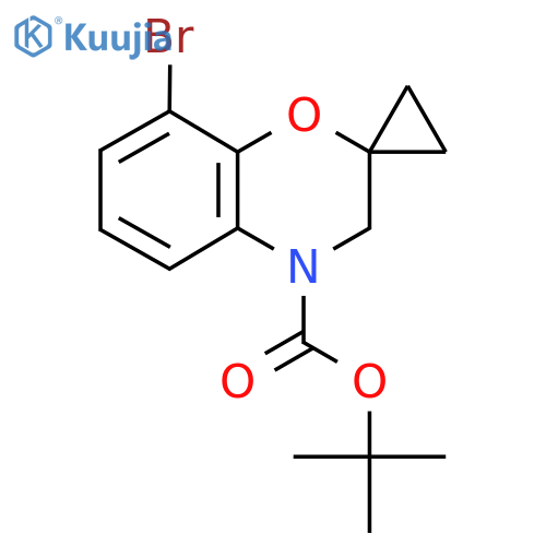 tert-butyl 8-bromo-3,4-dihydrospiro1,4-benzoxazine-2,1'-cyclopropane-4-carboxylate structure