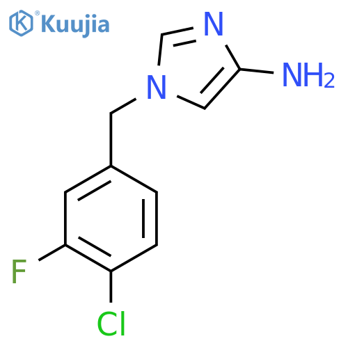 1-(4-chloro-3-fluorophenyl)methyl-1H-imidazol-4-amine structure