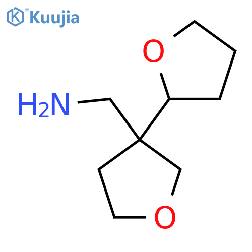 3-(oxolan-2-yl)oxolan-3-ylmethanamine structure