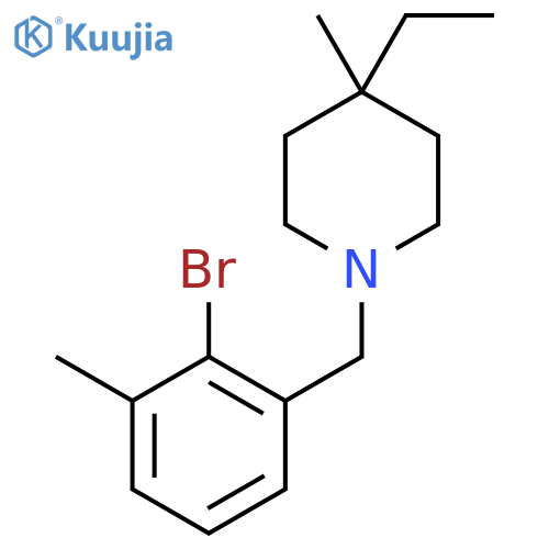 1-[(2-Bromo-3-methylphenyl)methyl]-4-ethyl-4-methylpiperidine structure