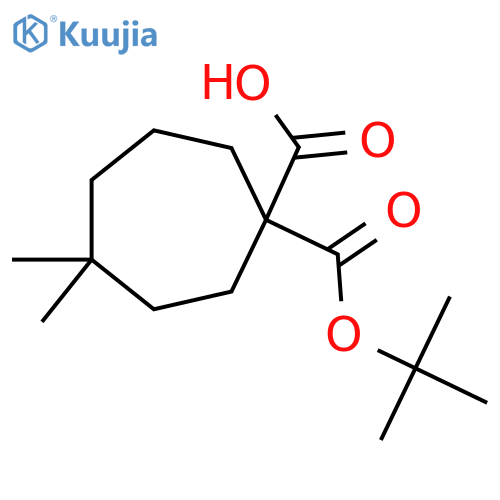 1-(tert-butoxy)carbonyl-4,4-dimethylcycloheptane-1-carboxylic acid structure