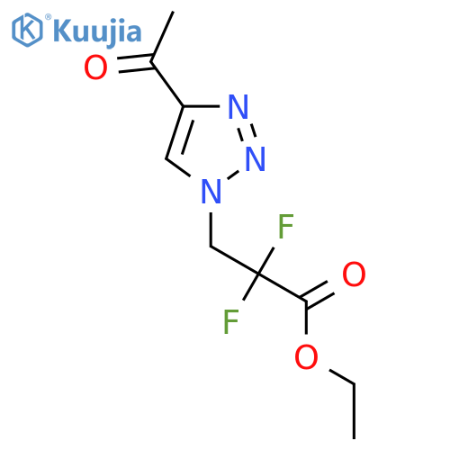 ethyl 3-(4-acetyl-1H-1,2,3-triazol-1-yl)-2,2-difluoropropanoate structure
