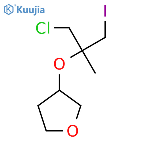 3-(1-chloro-3-iodo-2-methylpropan-2-yl)oxyoxolane structure