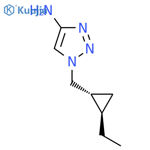rac-1-{(1R,2R)-2-ethylcyclopropylmethyl}-1H-1,2,3-triazol-4-amine structure
