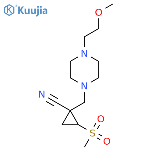 2-Methanesulfonyl-1-{[4-(2-methoxyethyl)piperazin-1-yl]methyl}cyclopropane-1-carbonitrile structure