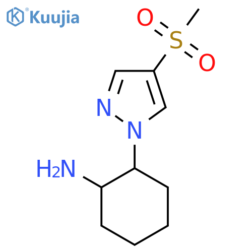 2-(4-methanesulfonyl-1H-pyrazol-1-yl)cyclohexan-1-amine structure
