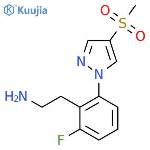 2-2-fluoro-6-(4-methanesulfonyl-1H-pyrazol-1-yl)phenylethan-1-amine structure