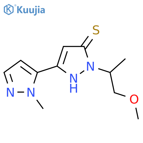 1-(1-methoxypropan-2-yl)-3-(1-methyl-1H-pyrazol-5-yl)-1H-pyrazole-5-thiol structure