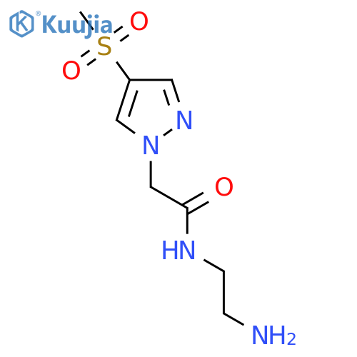 N-(2-aminoethyl)-2-(4-methanesulfonyl-1H-pyrazol-1-yl)acetamide structure