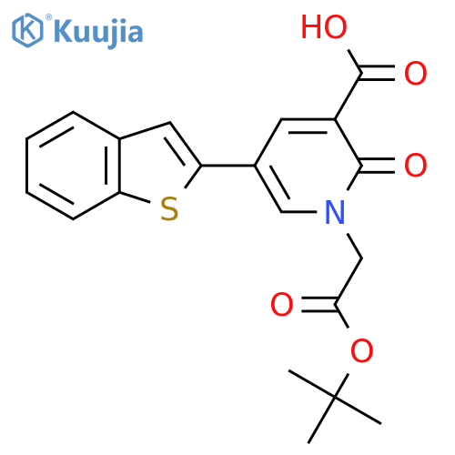 5-(1-Benzothiophen-2-yl)-1-[2-(tert-butoxy)-2-oxoethyl]-2-oxo-1,2-dihydropyridine-3-carboxylic acid structure