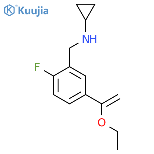 N-{[5-(1-ethoxyethenyl)-2-fluorophenyl]methyl}cyclopropanamine structure