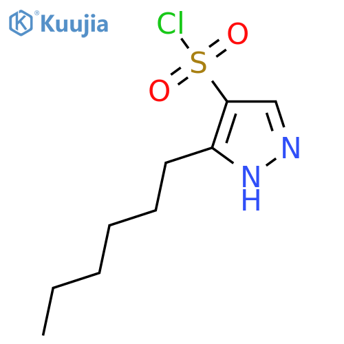 3-hexyl-1H-pyrazole-4-sulfonyl chloride structure