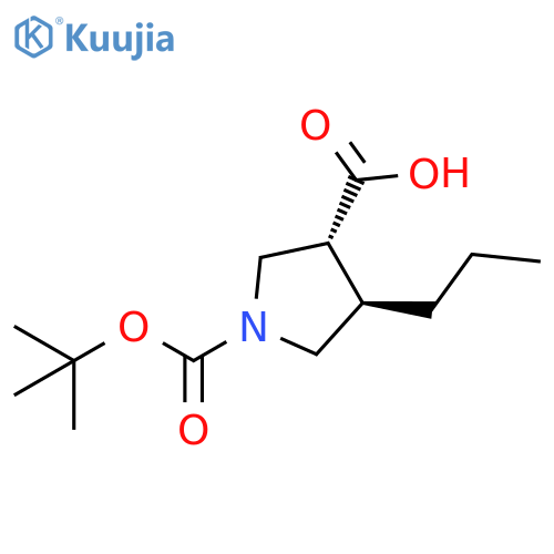 rac-(3R,4R)-1-(tert-butoxy)carbonyl-4-propylpyrrolidine-3-carboxylic acid, trans structure
