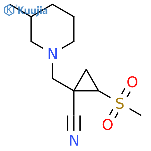 2-Methanesulfonyl-1-[(3-methylpiperidin-1-yl)methyl]cyclopropane-1-carbonitrile structure