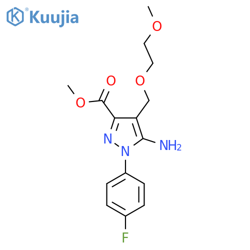 methyl 5-amino-1-(4-fluorophenyl)-4-[(2-methoxyethoxy)methyl]-1H-pyrazole-3-carboxylate structure