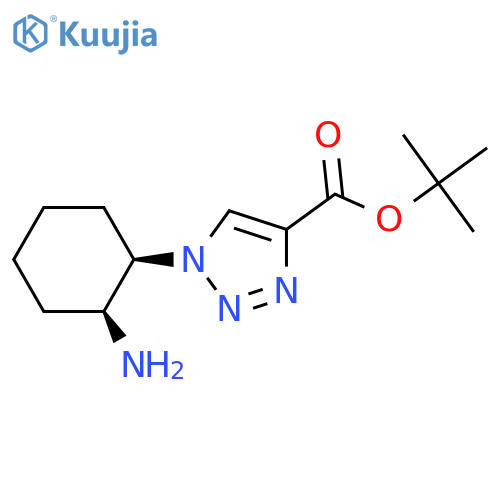 rac-tert-butyl 1-(1R,2S)-2-aminocyclohexyl-1H-1,2,3-triazole-4-carboxylate, cis structure