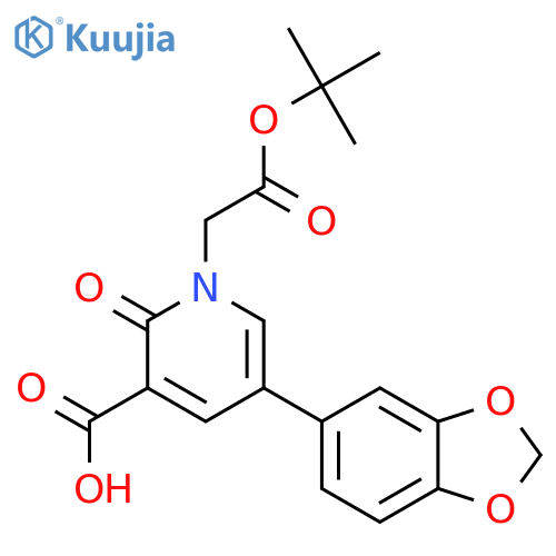5-(1,3-Dioxaindan-5-yl)-1-[2-(tert-butoxy)-2-oxoethyl]-2-oxo-1,2-dihydropyridine-3-carboxylic acid structure
