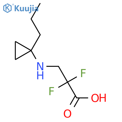 2,2-Difluoro-3-[(1-propylcyclopropyl)amino]propanoic acid structure